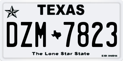 TX license plate DZM7823