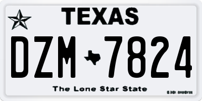 TX license plate DZM7824