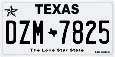 TX license plate DZM7825