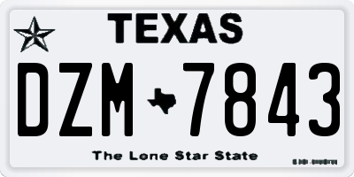 TX license plate DZM7843