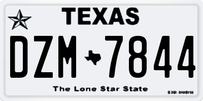 TX license plate DZM7844