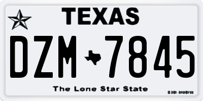 TX license plate DZM7845