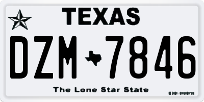 TX license plate DZM7846
