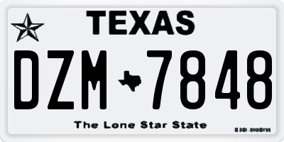 TX license plate DZM7848