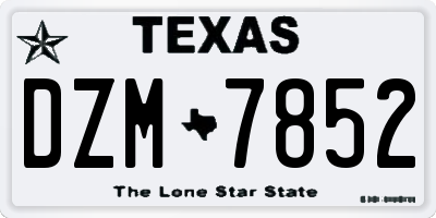 TX license plate DZM7852