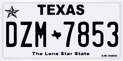 TX license plate DZM7853