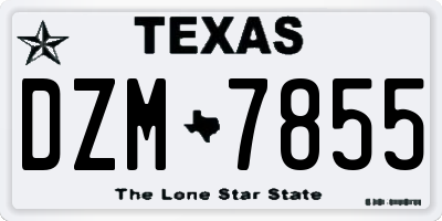 TX license plate DZM7855