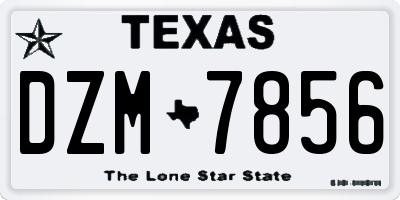 TX license plate DZM7856