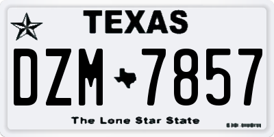 TX license plate DZM7857