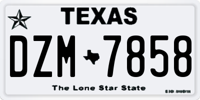 TX license plate DZM7858