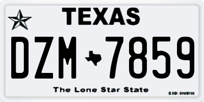 TX license plate DZM7859