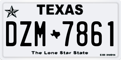 TX license plate DZM7861