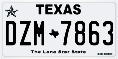 TX license plate DZM7863