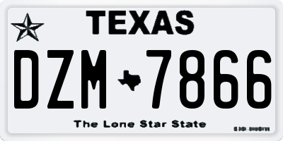 TX license plate DZM7866