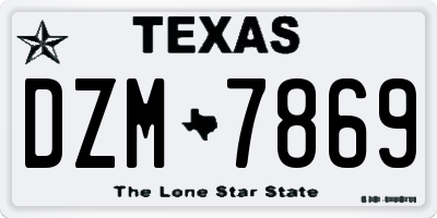 TX license plate DZM7869