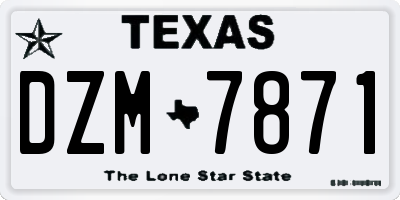 TX license plate DZM7871