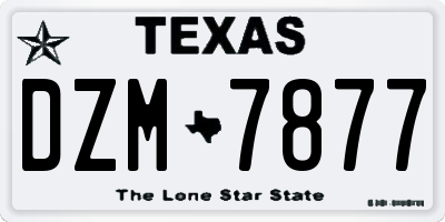 TX license plate DZM7877