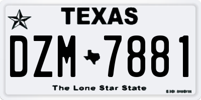 TX license plate DZM7881