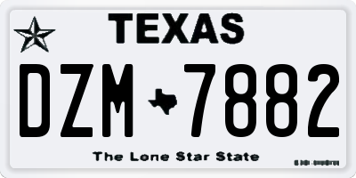 TX license plate DZM7882