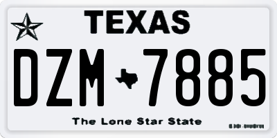 TX license plate DZM7885