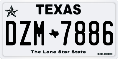 TX license plate DZM7886