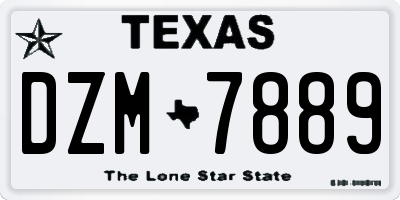 TX license plate DZM7889