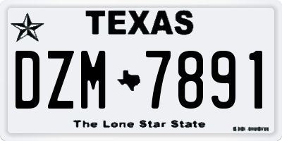 TX license plate DZM7891