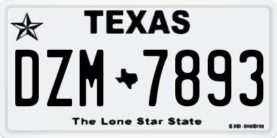 TX license plate DZM7893