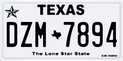 TX license plate DZM7894