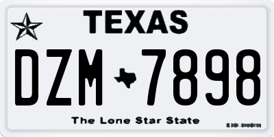 TX license plate DZM7898