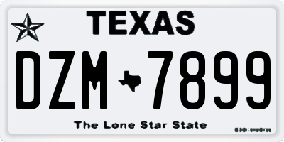 TX license plate DZM7899