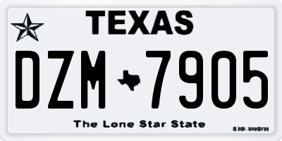 TX license plate DZM7905