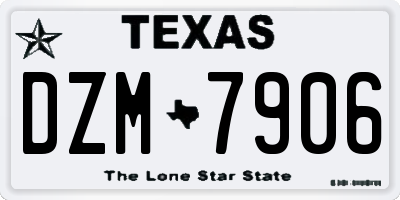 TX license plate DZM7906