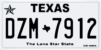 TX license plate DZM7912
