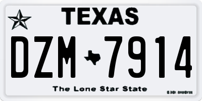 TX license plate DZM7914