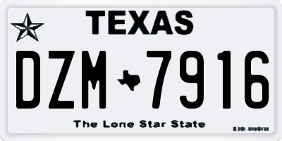 TX license plate DZM7916