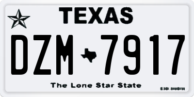 TX license plate DZM7917