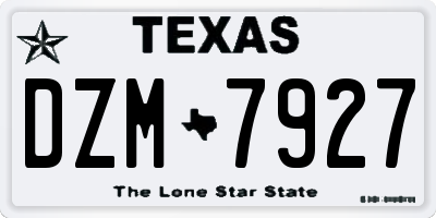 TX license plate DZM7927