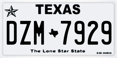 TX license plate DZM7929