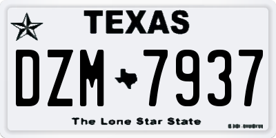 TX license plate DZM7937