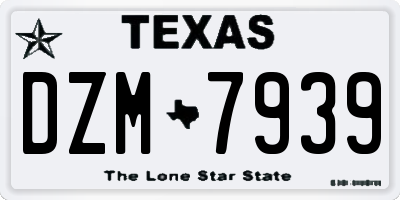 TX license plate DZM7939