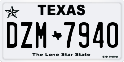 TX license plate DZM7940