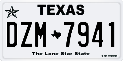 TX license plate DZM7941