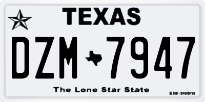 TX license plate DZM7947