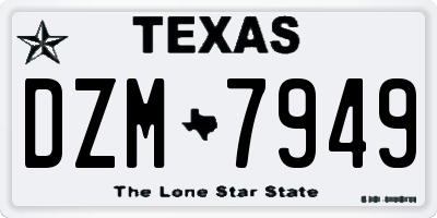 TX license plate DZM7949