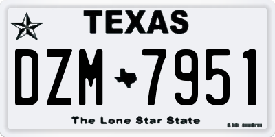 TX license plate DZM7951