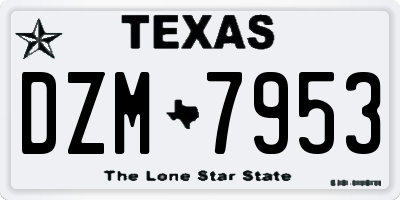 TX license plate DZM7953
