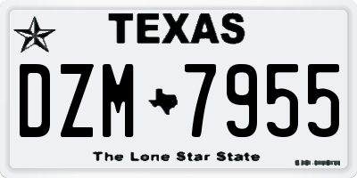 TX license plate DZM7955