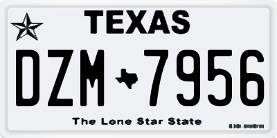 TX license plate DZM7956