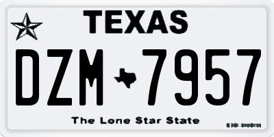 TX license plate DZM7957